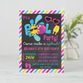 Pool Party Invitation for a Girl Kaart (Staand voorkant)