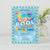 pool party invitation kaart (Staand voorkant)