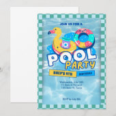 pool party invitation kaart (Voorkant / Achterkant)