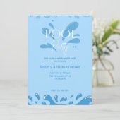 pool party invitation kaart (Staand voorkant)