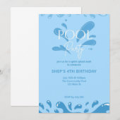 pool party invitation kaart (Voorkant / Achterkant)