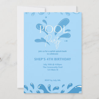 pool party invitation kaart