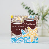 Pool Party Invitation of any Occassion Afstuderen, Kaart (Staand voorkant)