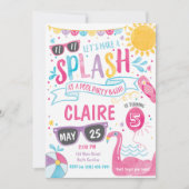 Pool Party Invitation, Pool Bash Birthday Invite Kaart (Voorkant)