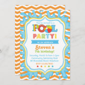 Pool Party Invitation / Pool party Invite Kaart (Voorkant / Achterkant)