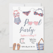 Pool Party Invitation, Pool Party Invite Kaart (Voorkant)
