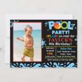 Pool Party Invitation Pool Party Photo Invitation  Kaart (Voorkant)