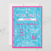 Pool Party Invitation Roze Kaart (Voorkant)