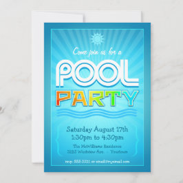 Pool Party Invitation - Summer Fun Celebration Kaart