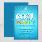 Pool Party Invitation - Summer Fun Celebration Kaart (Voorkant / Achterkant)