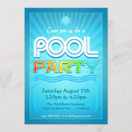 Pool Party Invitation - Summer Fun Celebration Kaart