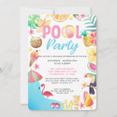 Pool Party Invitation - Swim Party - Cookout Kaart (Voorkant)