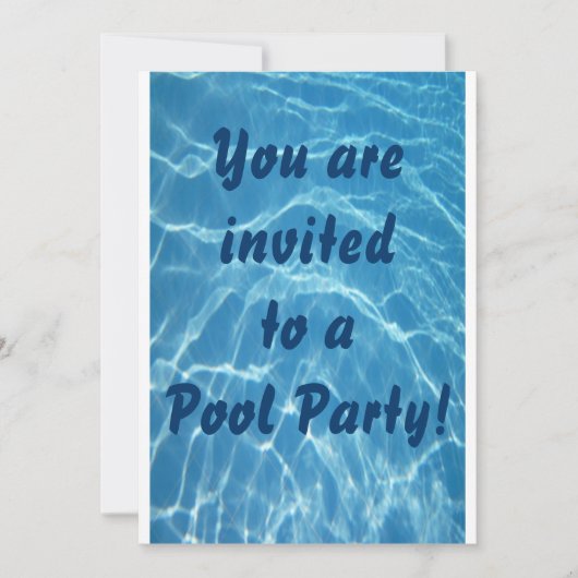 Pool Party Invitation (watergolven achtergrond) Kaart (Voorkant)
