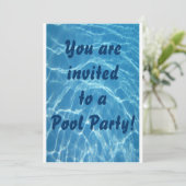 Pool Party Invitation (watergolven achtergrond) Kaart (Staand voorkant)