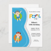 Pool Party (jongen) Kaart (Voorkant / Achterkant)