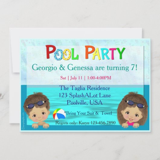 Pool Party Kaart (Voorkant)