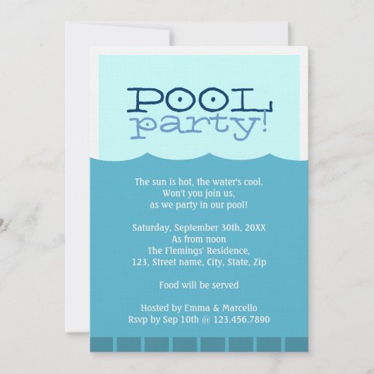 Pool Party Kaart (Voorkant)