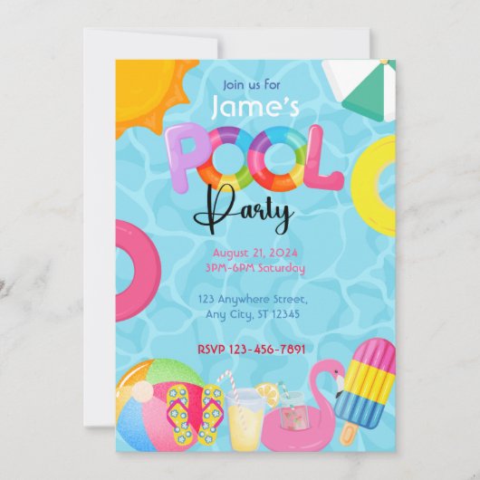 Pool Party Kaart (Voorkant)