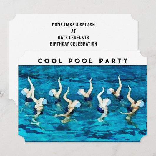 Pool Party Kaart (Voorkant / Achterkant)