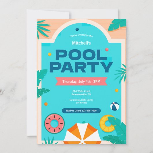 Pool Party Kaart (Voorkant)