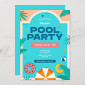 Pool Party Kaart (Voorkant / Achterkant)