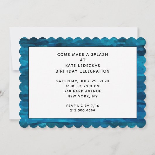 Pool Party Kaart (Achterkant)