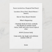 Pool party  kaart (Achterkant)