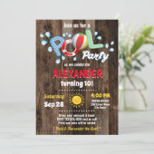 Pool Party Kids Birthday Invitation Save The Date (Staand voorkant)