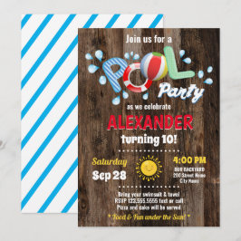 Pool Party Kids Birthday Invitation Save The Date