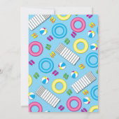 Pool Party Kids Birthday Summer Kaart (Achterkant)