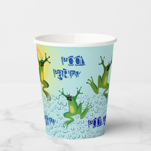 Pool Party kikkers Papieren Bekers (Links)
