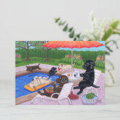 Pool Party Labradors 2 Kaart (Staand voorkant)