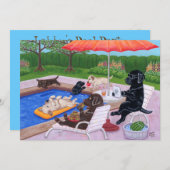 Pool Party Labradors 2 Kaart (Voorkant / Achterkant)