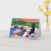 Pool Party Labradors 2 Kaart (Gele Bloem)