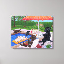 Pool Party Labradors 2 Painting