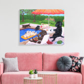 Pool Party Labradors 2 Painting Canvas Afdruk (Insitu (Woonkamer))