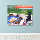 Pool Party Labradors 2 Painting Canvas Afdruk (Insitu (Houten vloer))