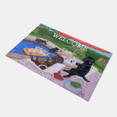 Pool Party Labradors 2 Painting Deurmat (Schuin)