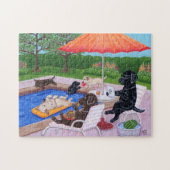 Pool Party Labradors 2 Painting Legpuzzel (Horizontaal)