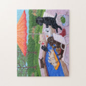 Pool Party Labradors 2 Painting Legpuzzel (Verticaal)