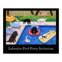 Pool Party Labradors Artwork