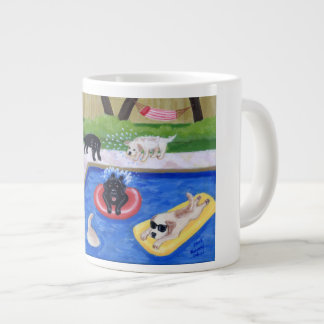 Pool Party Labradors Fun Painting Grote Koffiekop