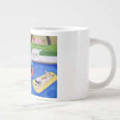 Pool Party Labradors Fun Painting Grote Koffiekop (Rechts)