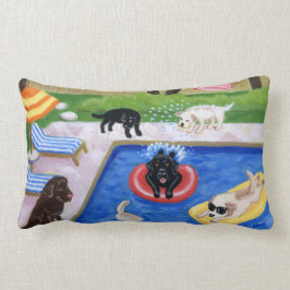 Pool Party Labradors Fun Painting Kussen