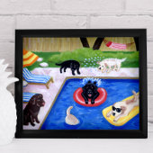 Pool Party Labradors (nieuw) Poster