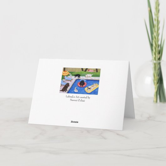 Pool Party Labradors schilderen Kaart (Achterkant)