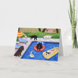 Pool Party Labradors schilderen Kaart