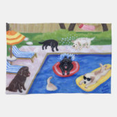 Pool Party Labradors schilderen Theedoek (Horizontaal)