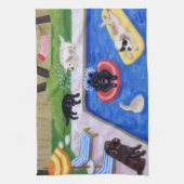 Pool Party Labradors schilderen Theedoek (Verticaal)