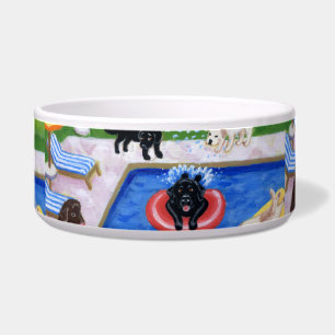 Pool Party Labradors schilderij Voerbakje